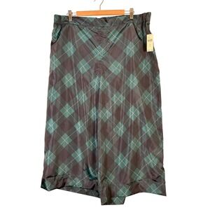 Maeve Taffeta Plus Size 2X Plaid Wide Leg Pants Cropped Trousers‎ New With Tags